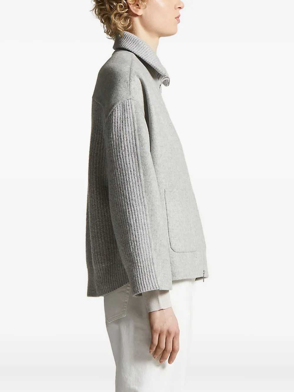 Peserico ribbed-panel gilet Grijs