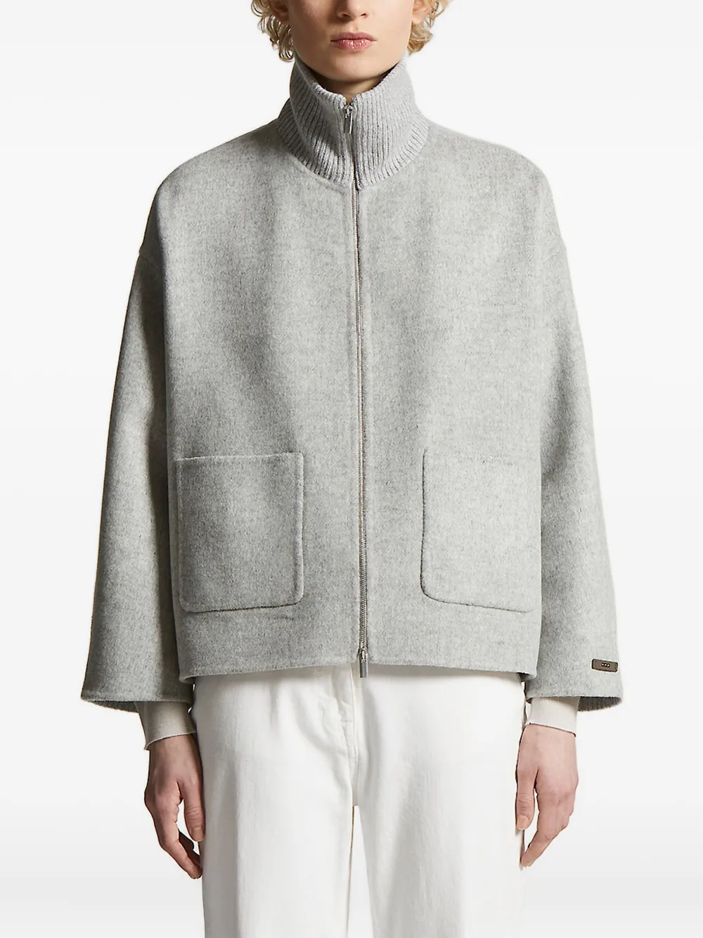 Peserico ribbed-panel gilet Grijs