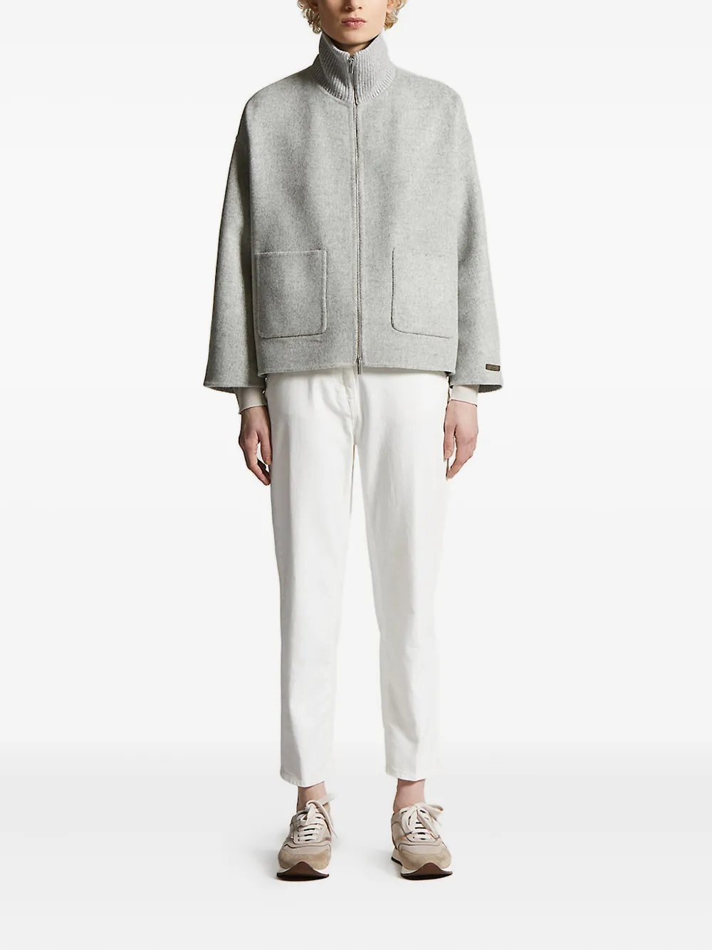 Peserico ribbed-panel gilet Grijs