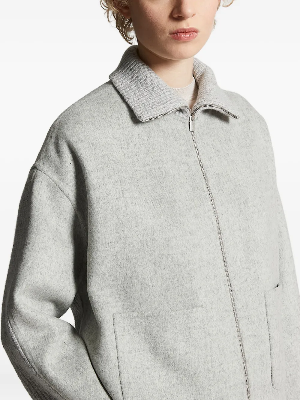 Peserico ribbed-panel gilet Grijs