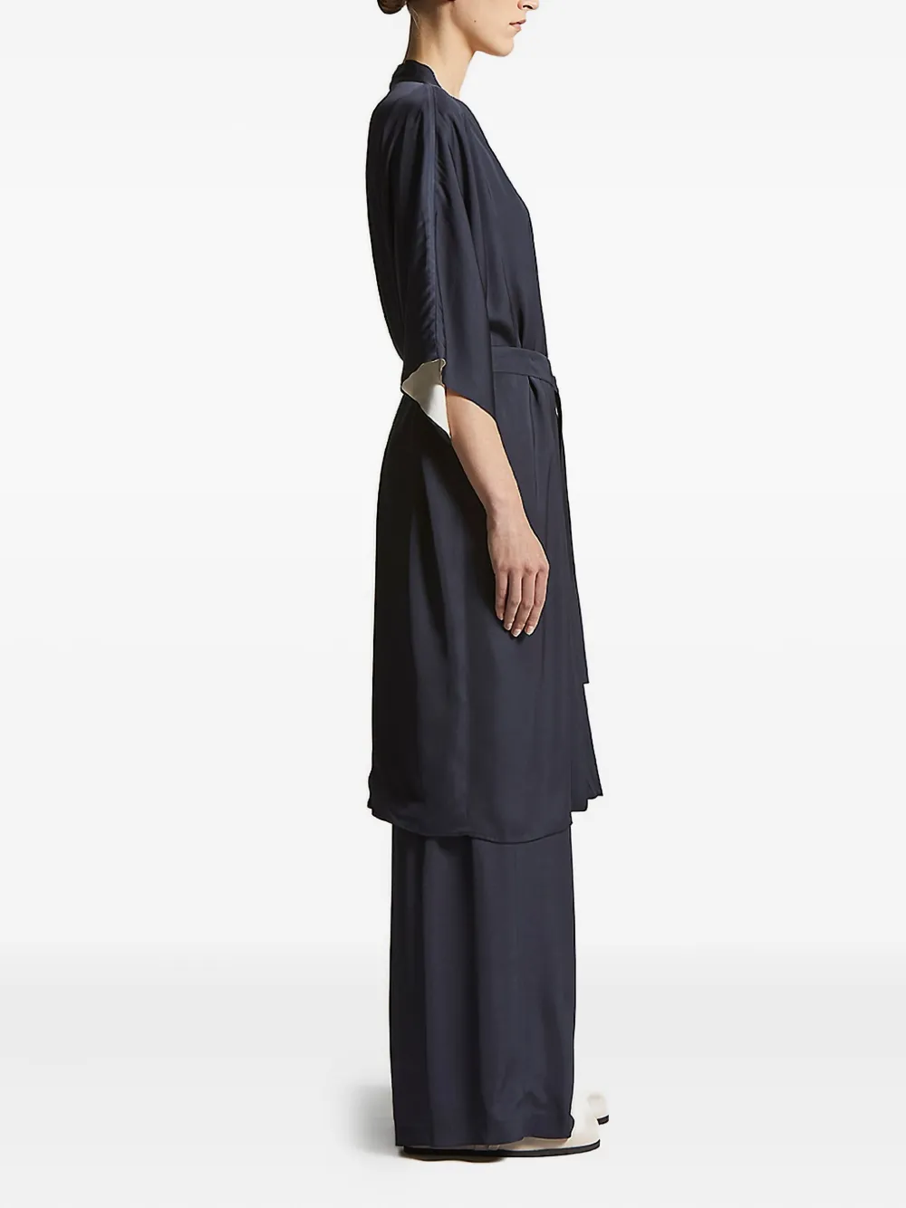 Peserico Belted Robe Coat In Black