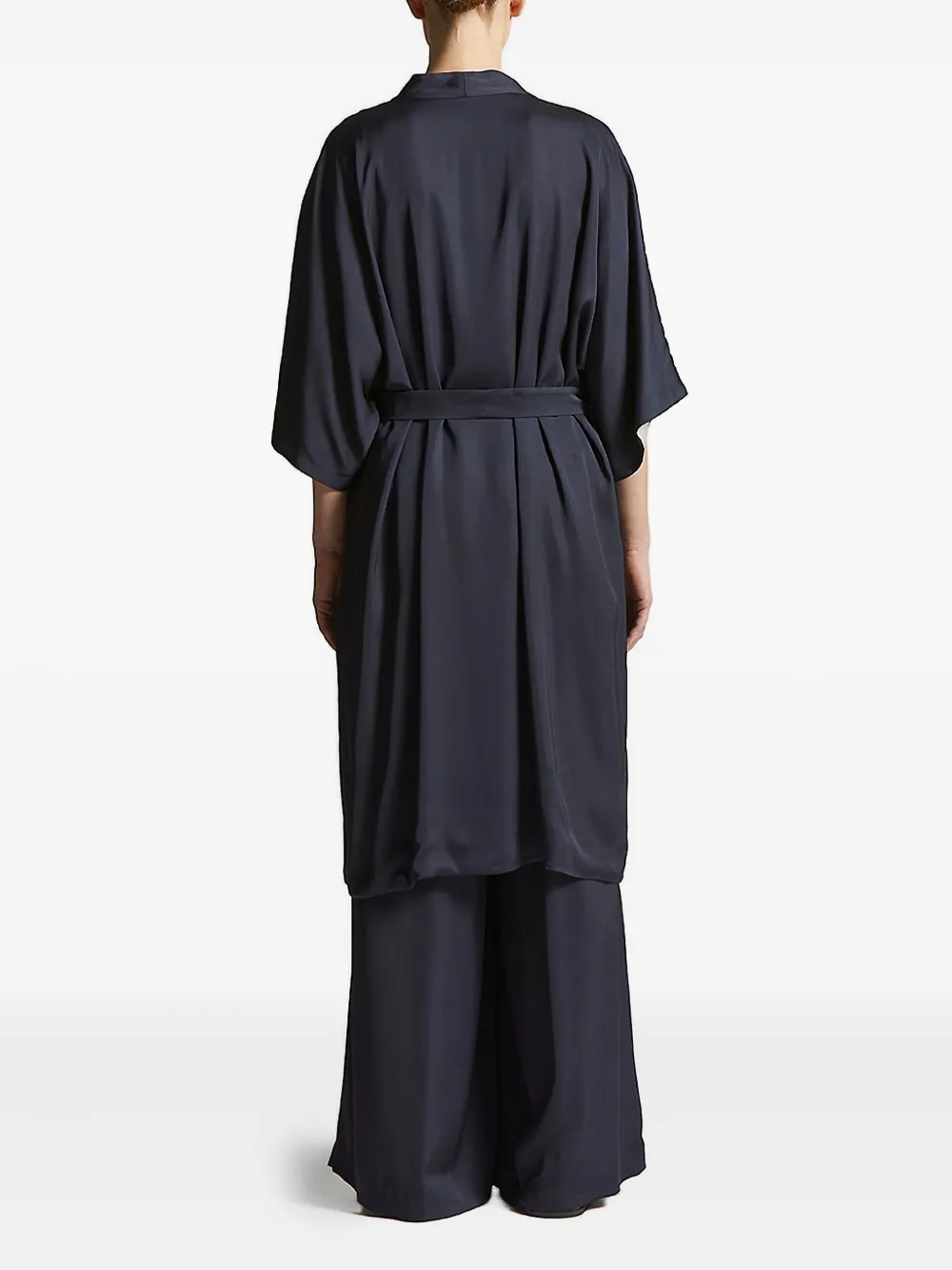 Peserico Belted Robe Coat In Black