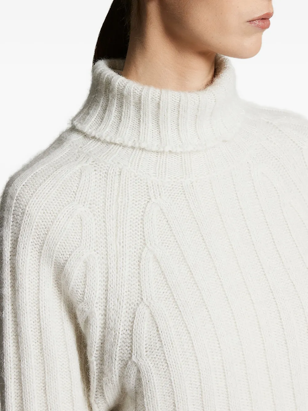 Peserico ribbed turtleneck sweater Wit