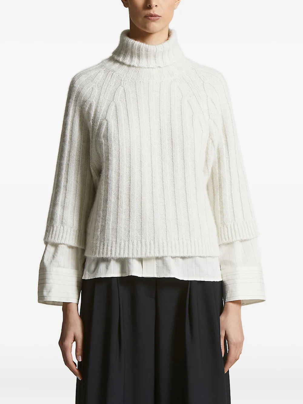 Peserico ribbed turtleneck sweater Wit