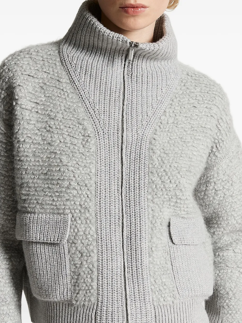 Peserico flap-pocket cardigan Grijs