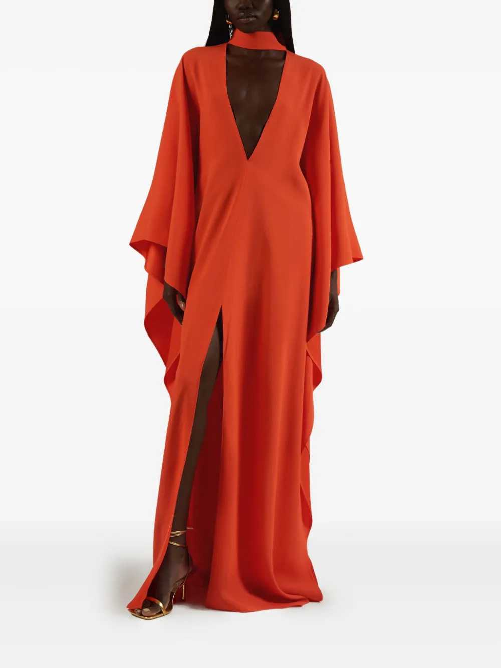 Taller Marmo OOO 'Out of the Office' batwing-sleeve gown Oranje