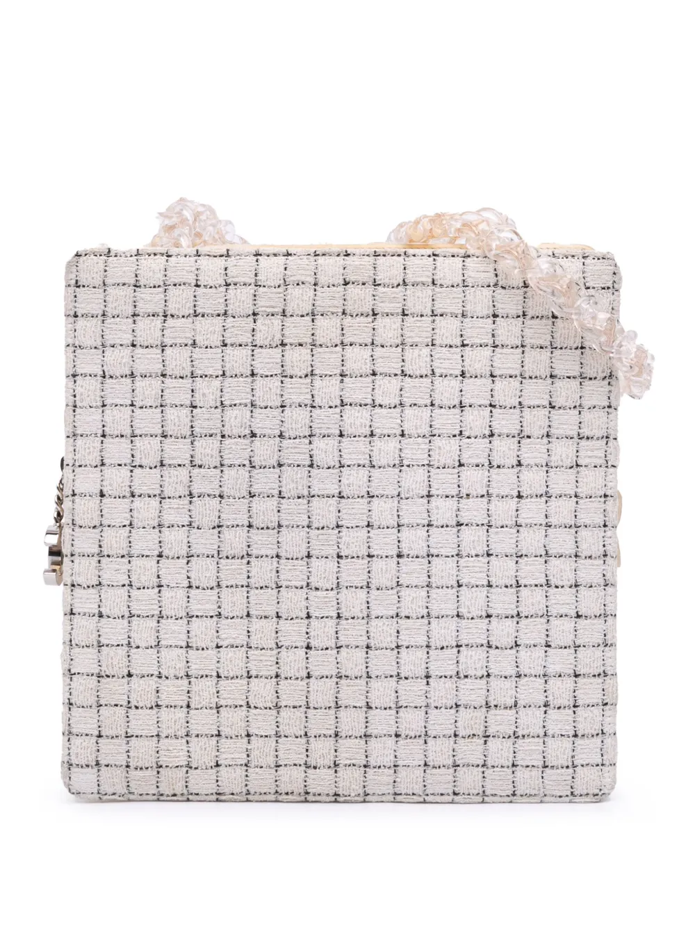 Pre-owned Chanel 2016 Small Tweed And Resin Zipped Shopping Bag Shoulder Bag