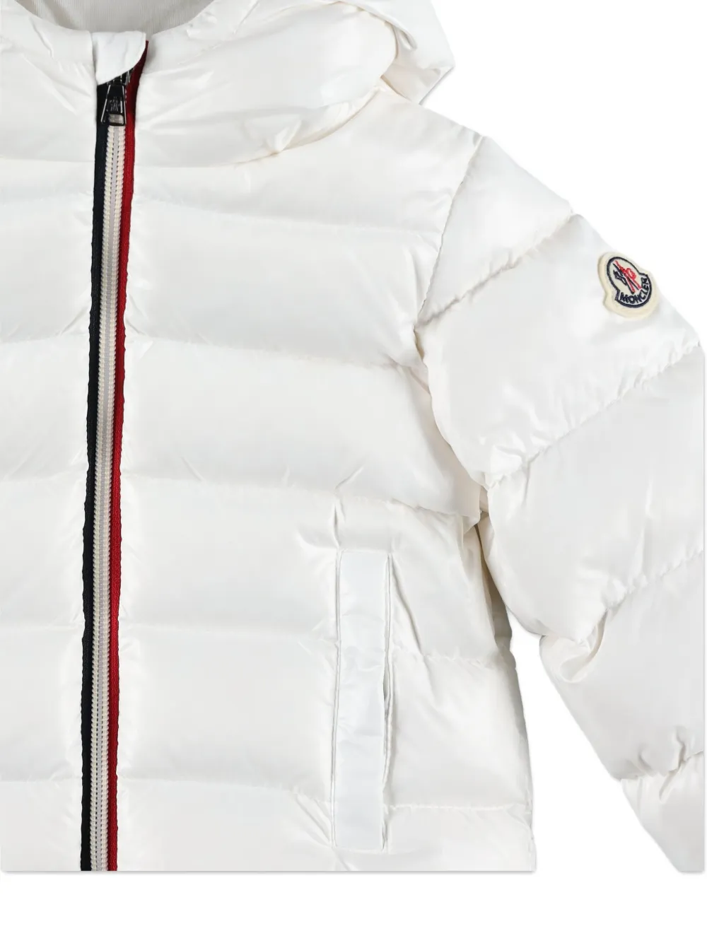 Moncler Enfant New Aubert jack van katoenblend met capuchon Wit