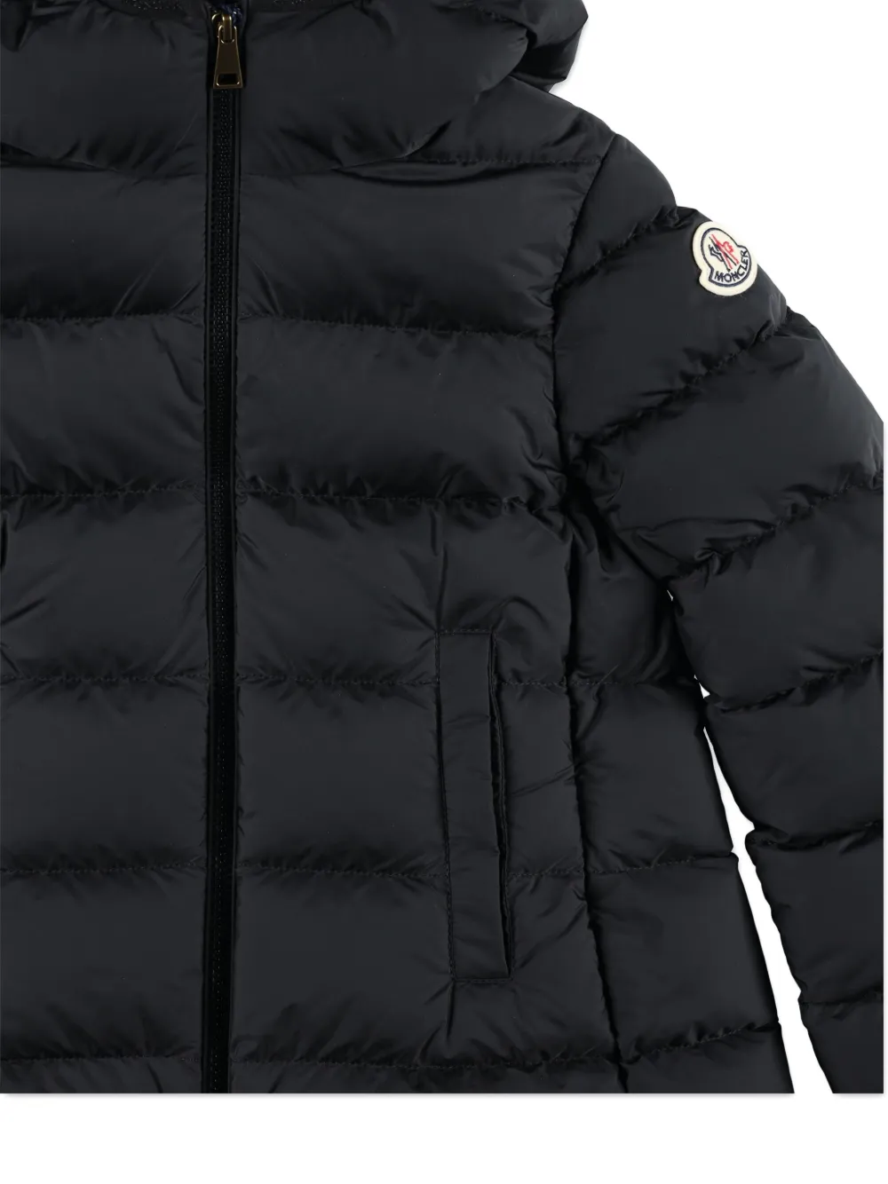 Moncler Enfant Barend gewatteerde jas met capuchon Zwart