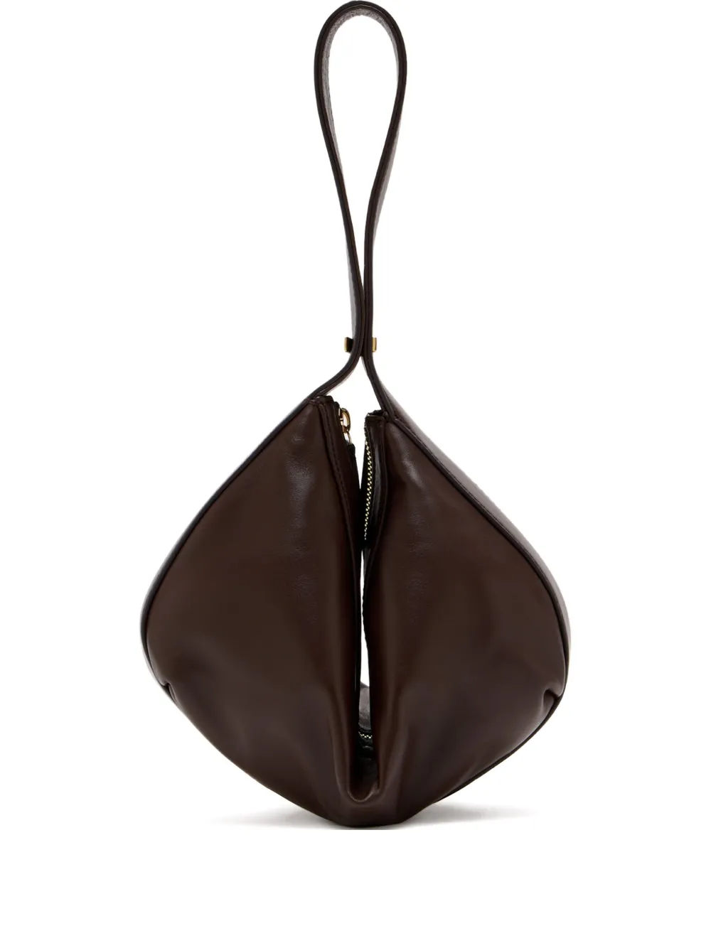 STAUD folded leather shoulder bag Bruin