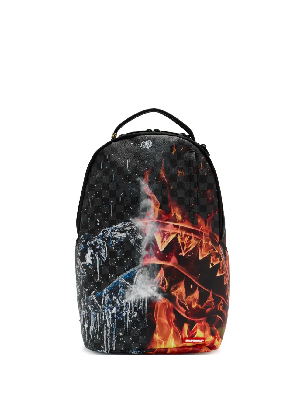 Sprayground Checked-pattern Graphic-print Backpack In Black