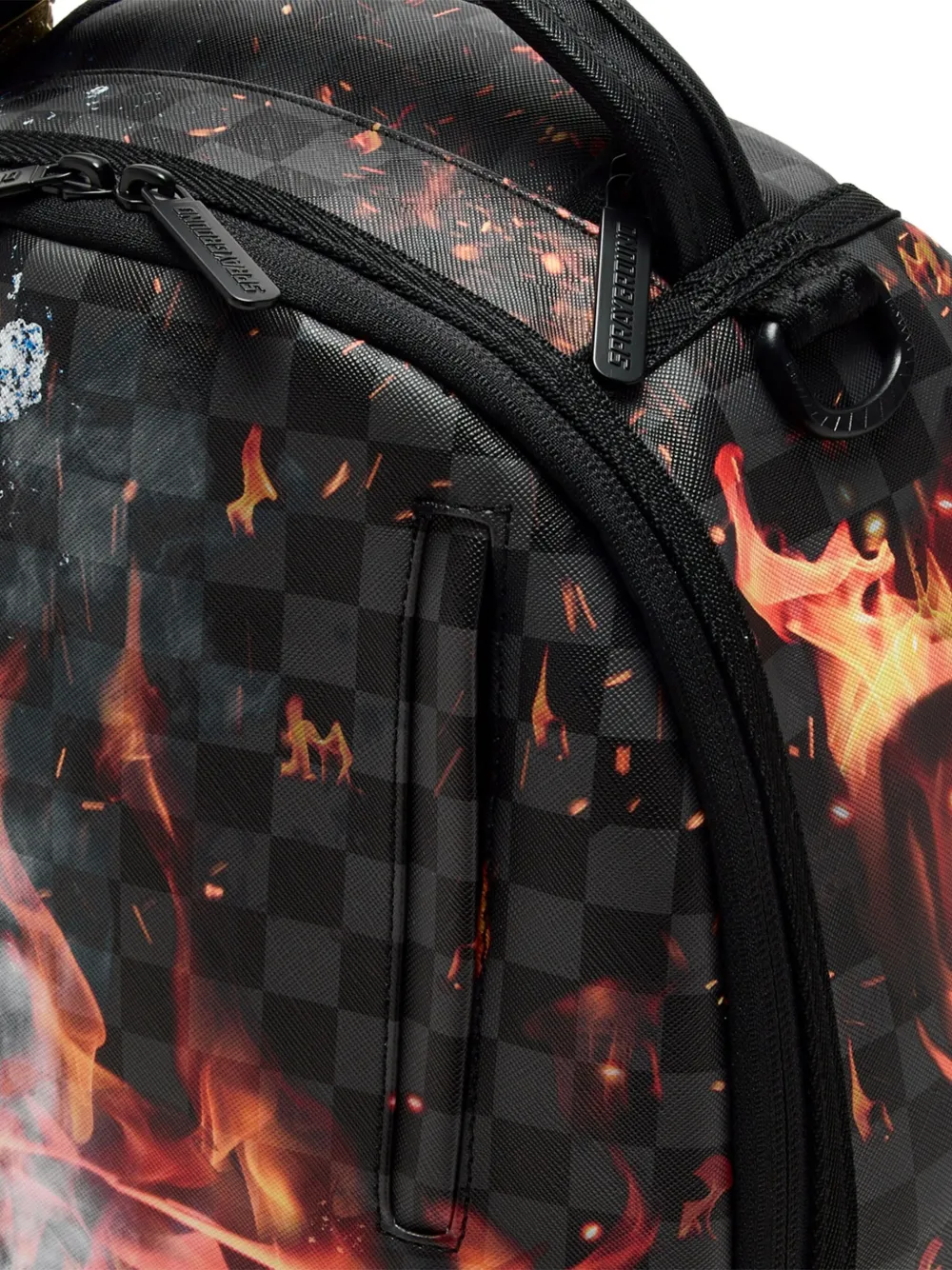 Sprayground Checked-pattern Graphic-print Backpack In Black