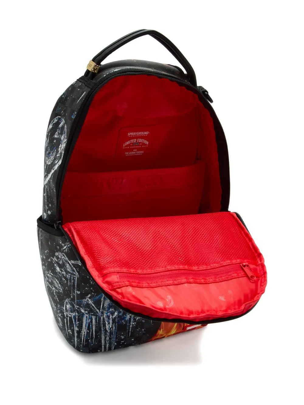 Sprayground Checked-pattern Graphic-print Backpack In Black