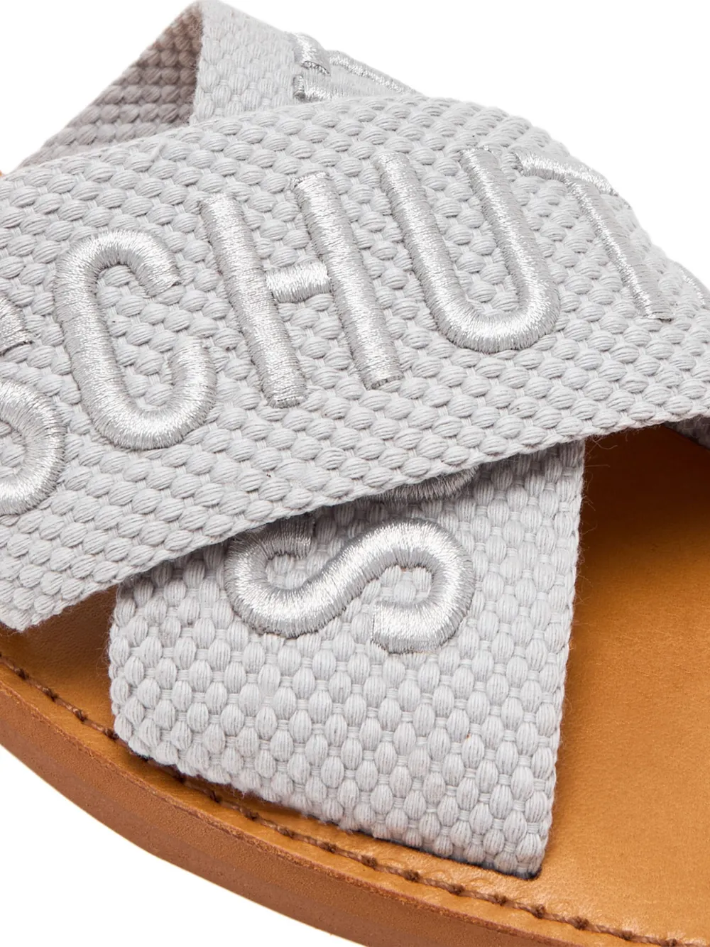 Schutz cross-strap logo sandals Grey