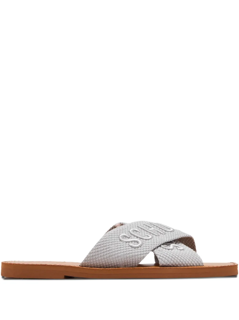 Schutz cross-strap logo sandals Grey