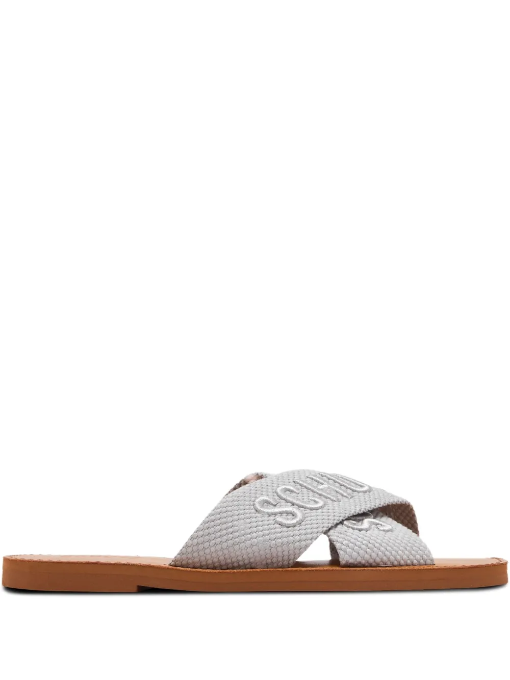 cross-strap logo sandals