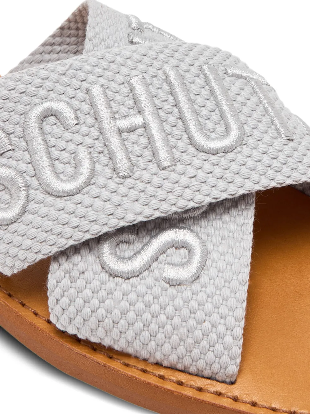 Schutz Sandalen met gekruiste bandjes en logo Grijs