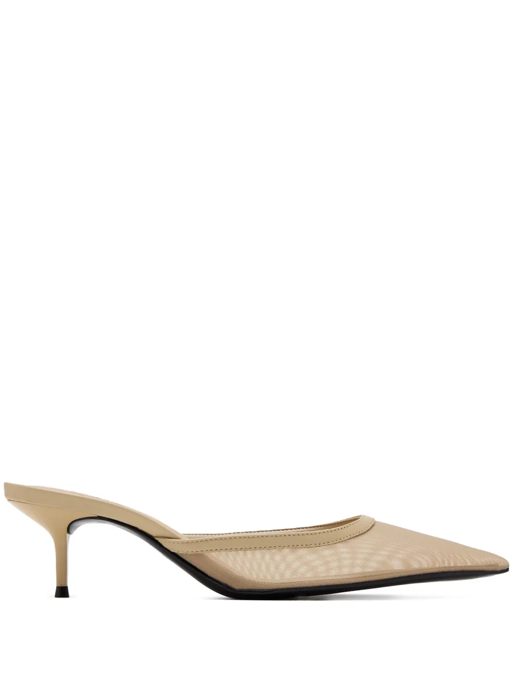 Schutz Pointed-toe Mesh Mules In Neutral