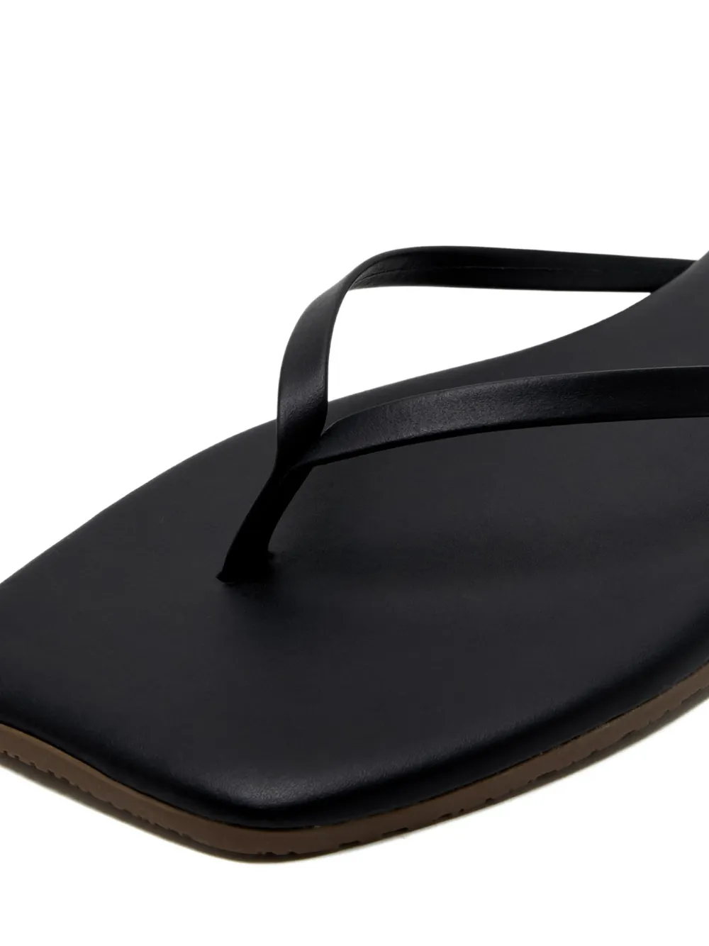 Tkees Lily leren teenslippers Zwart