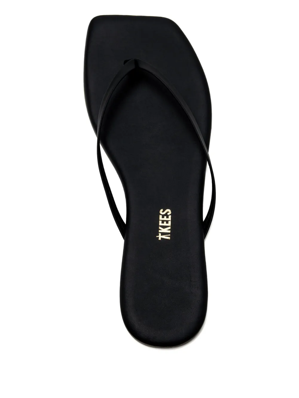 Tkees Lily leren teenslippers Zwart