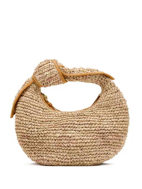 Poolside knotted-detail raffia tote bag