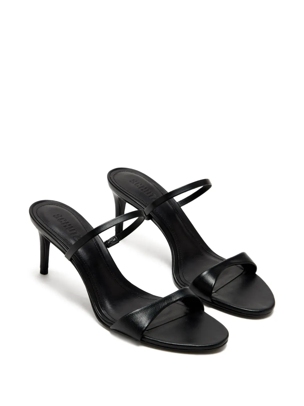 Schutz 75mm stiletto double-strap sandals Black