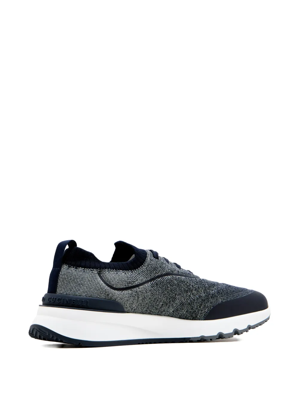 Brunello Cucinelli knitted lace-up sneakers Blue