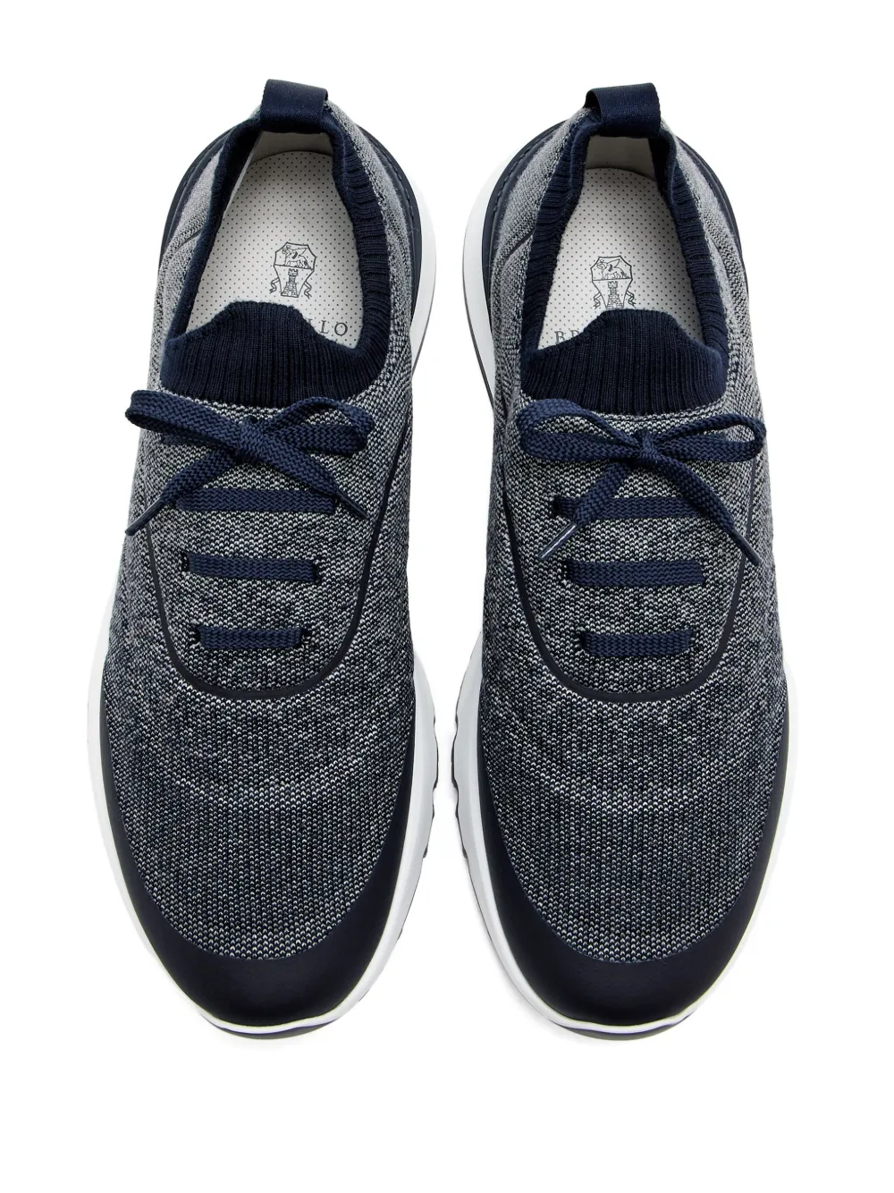 Brunello Cucinelli knitted lace-up sneakers Blue