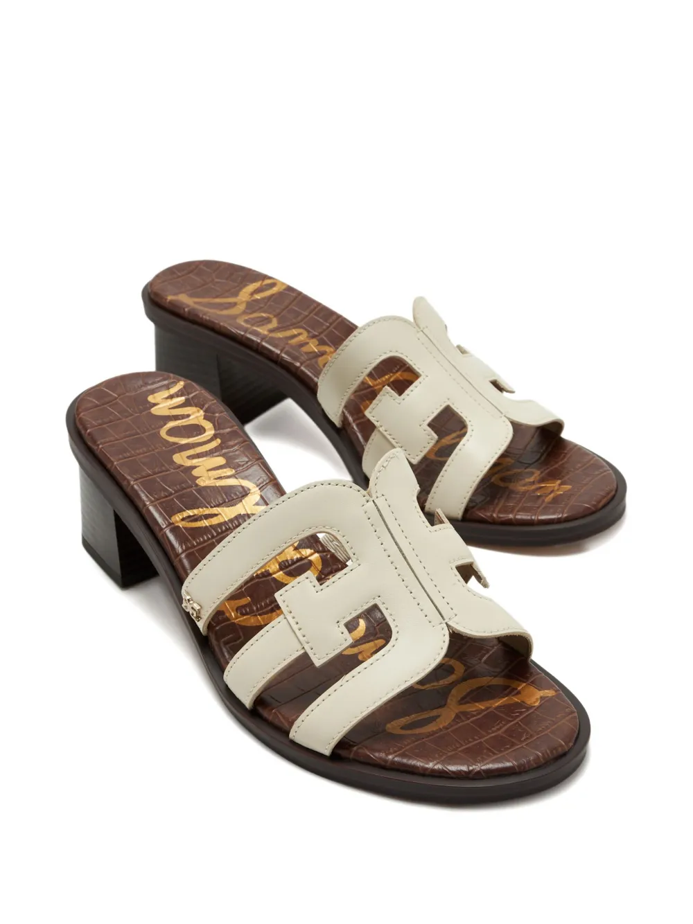 Sam Edelman 45mm Waylon cut-out block-heel sandals Neutrals