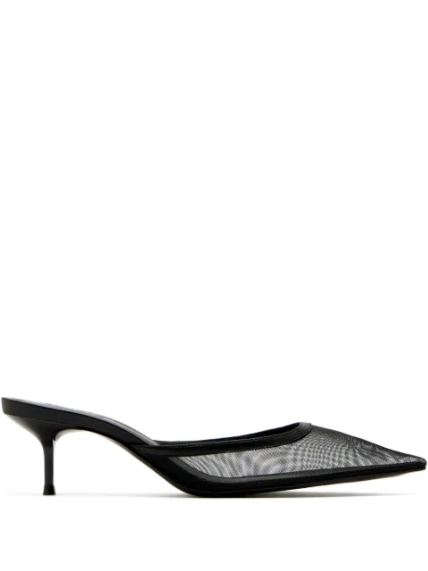 Schutz 60mm mesh pointed-toe mules
