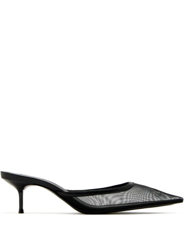 Schutz Mules En Mesh à Bout Pointu 60 Mm Noir FARFETCH FR