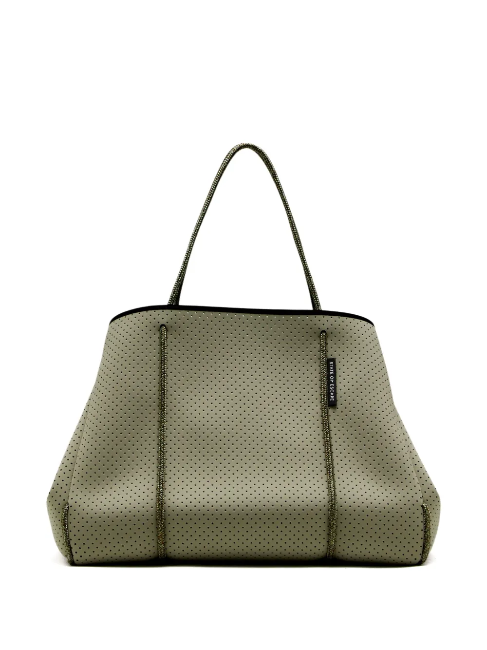 State Of Escape Escape Perforated-detail Tote Bag In Green
