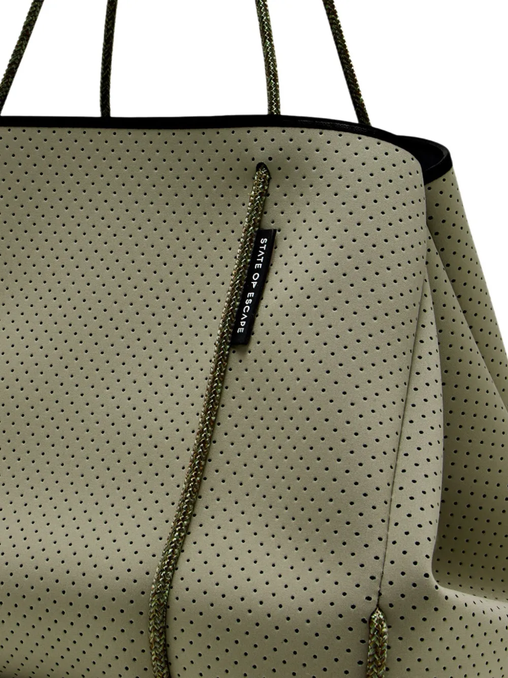 State Of Escape Escape Perforated-detail Tote Bag In Green