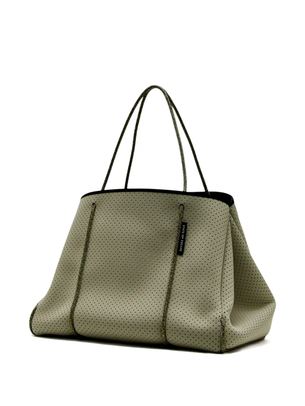 State Of Escape Escape Perforated-detail Tote Bag In Green
