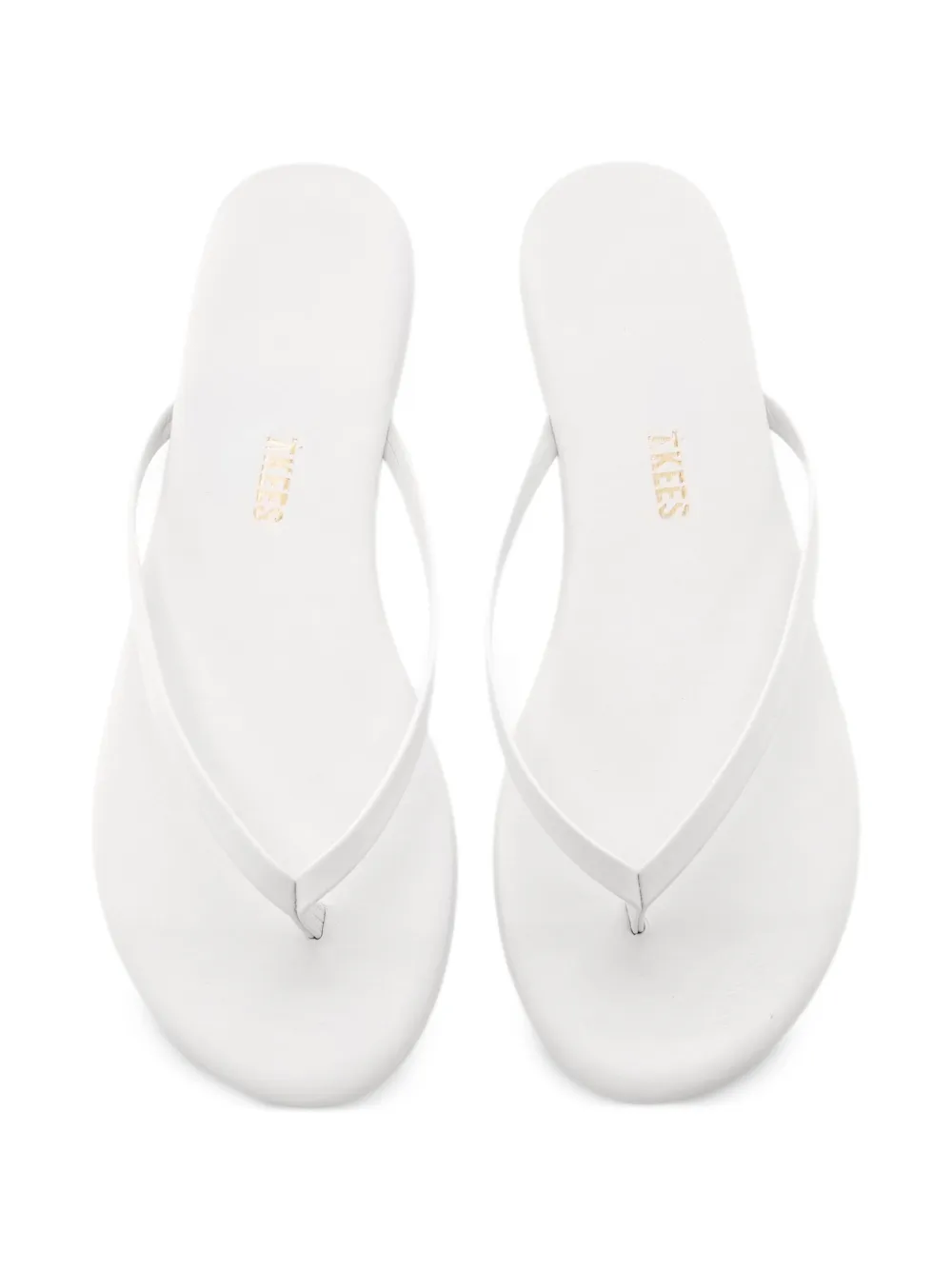 Tkees Platte leren sandalen Wit