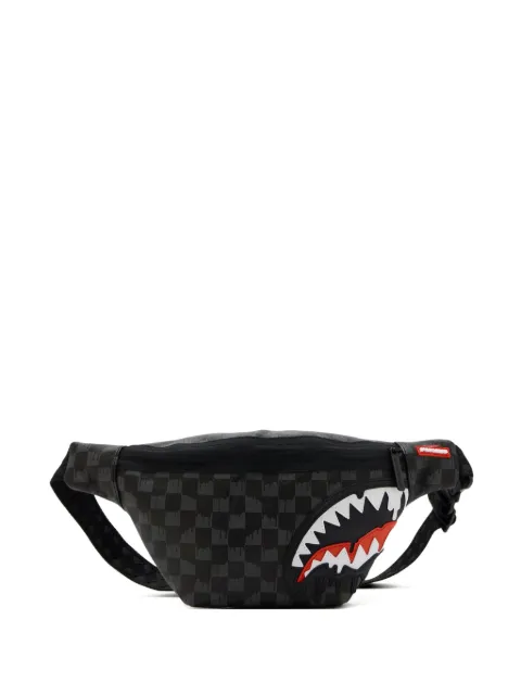 Sprayground shark-face checkered belt bag