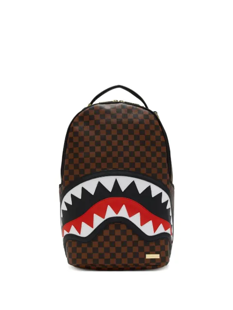 Sprayground check-pattern shark-print backpack