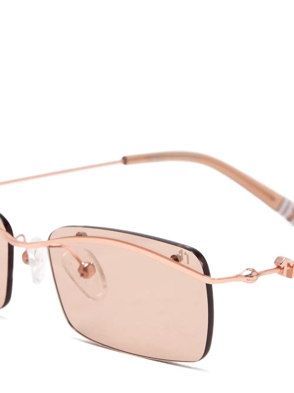 Elleven Aguilera rimless rectangle sunglasses Roze