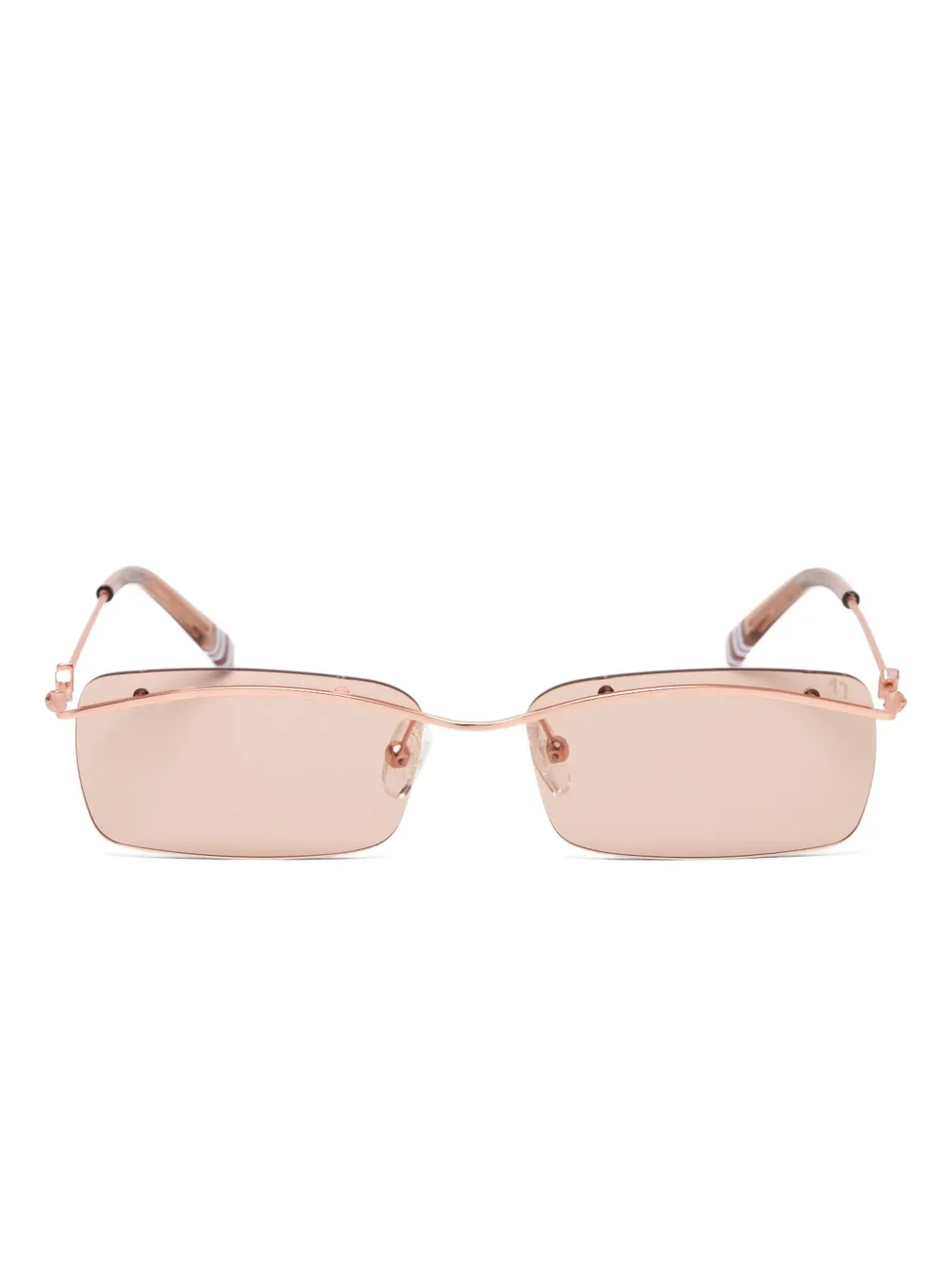Elleven Aguilera rimless rectangle sunglasses Roze