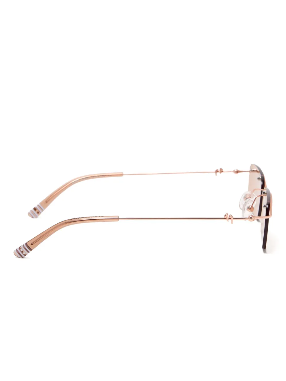Elleven Aguilera rimless rectangle sunglasses Roze