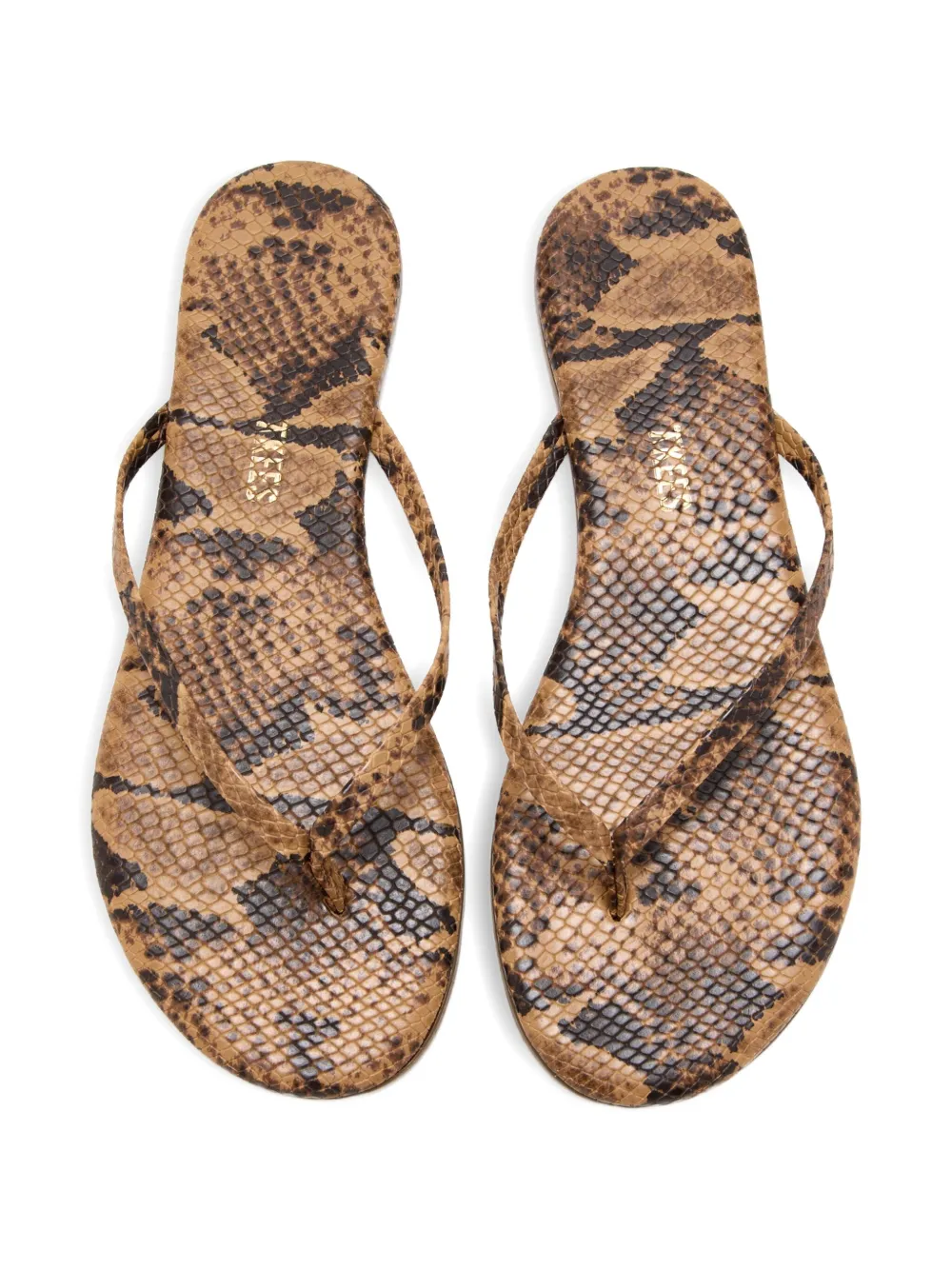 Tkees snakeskin thong sandals Brown