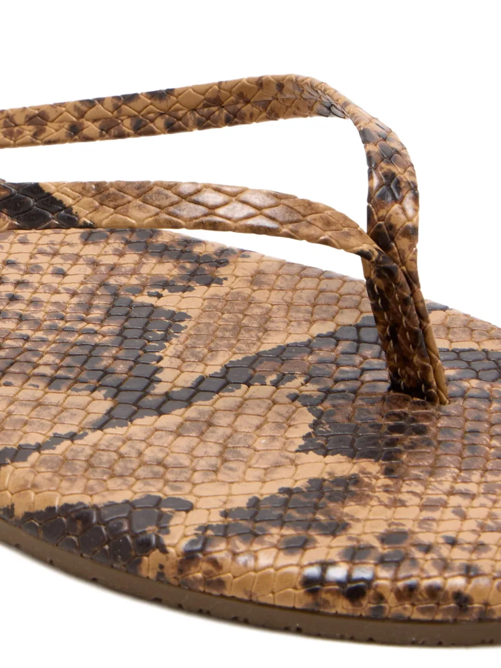 Tkees snakeskin thong sandals Brown
