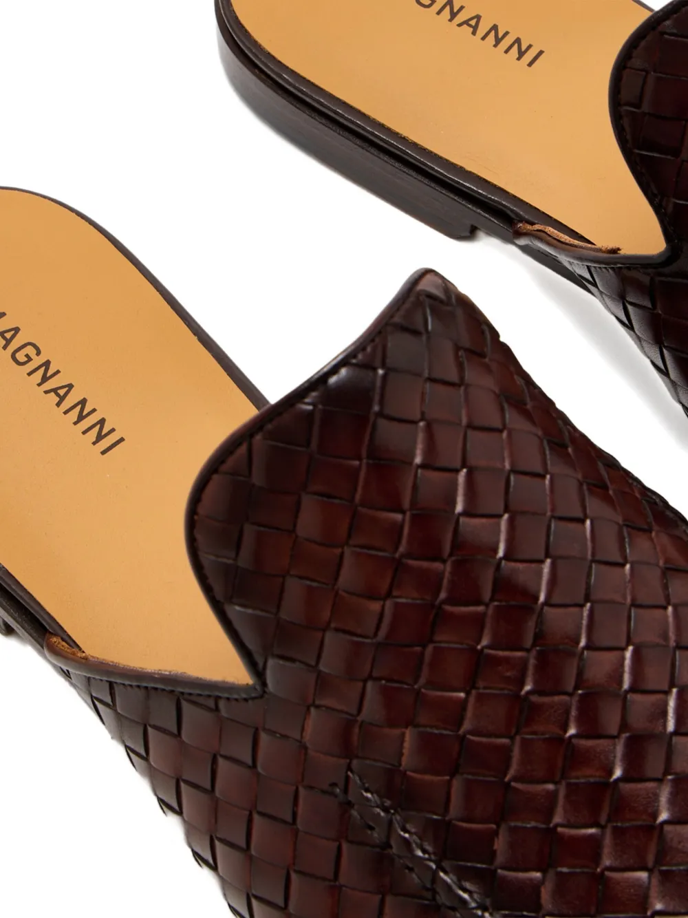Magnanni woven leather mules Brown