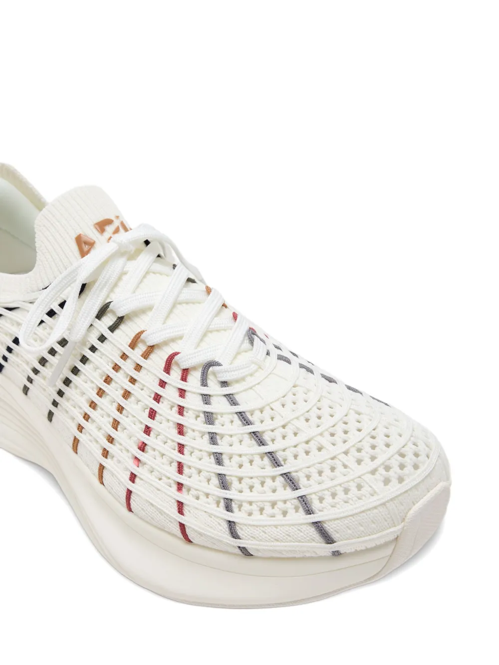 Apl Athletic Propulsion Labs Techloom Zipline Striped Knit Sneakers In White