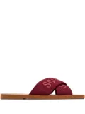 Schutz logo-embroidered cross-strap sandals
