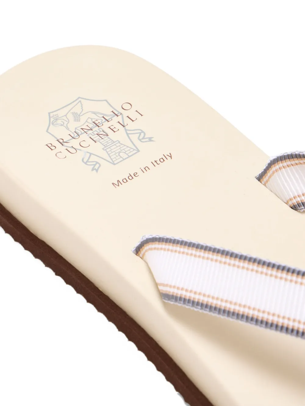 Brunello Cucinelli striped thong sandals Neutrals