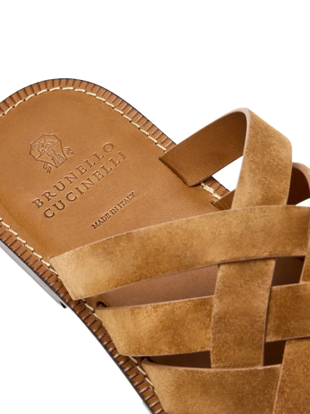 Brunello Cucinelli woven leather sandals Brown
