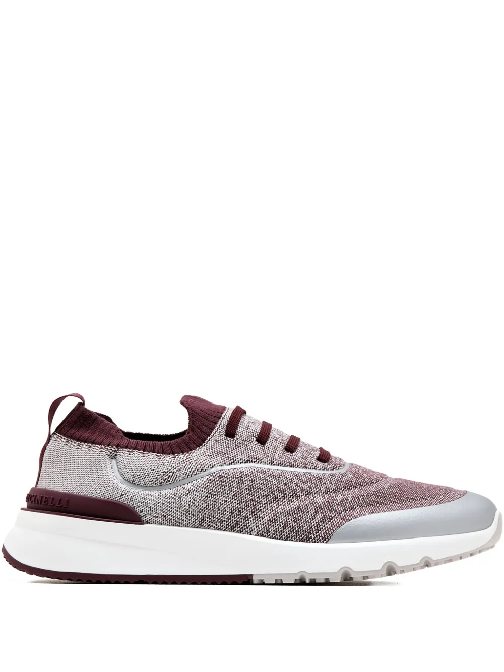 Brunello Cucinelli knitted trimmed sneakers Red