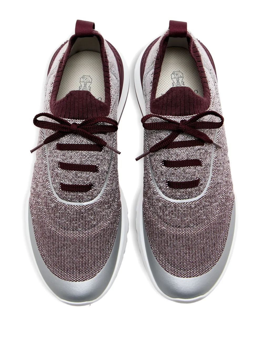 Brunello Cucinelli knitted trimmed sneakers Red