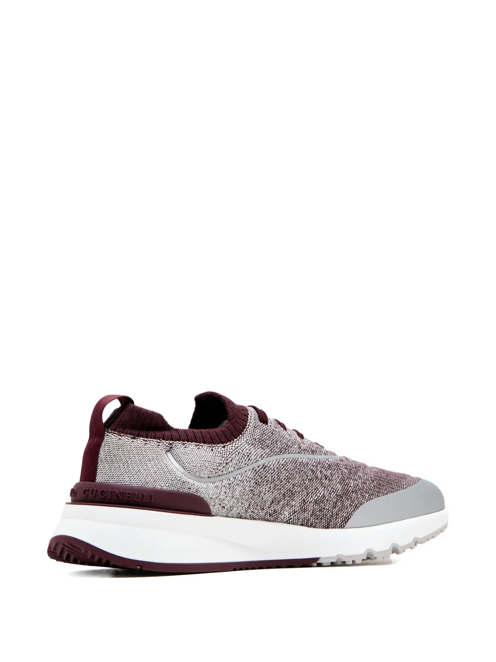 Brunello Cucinelli knitted trimmed sneakers Red